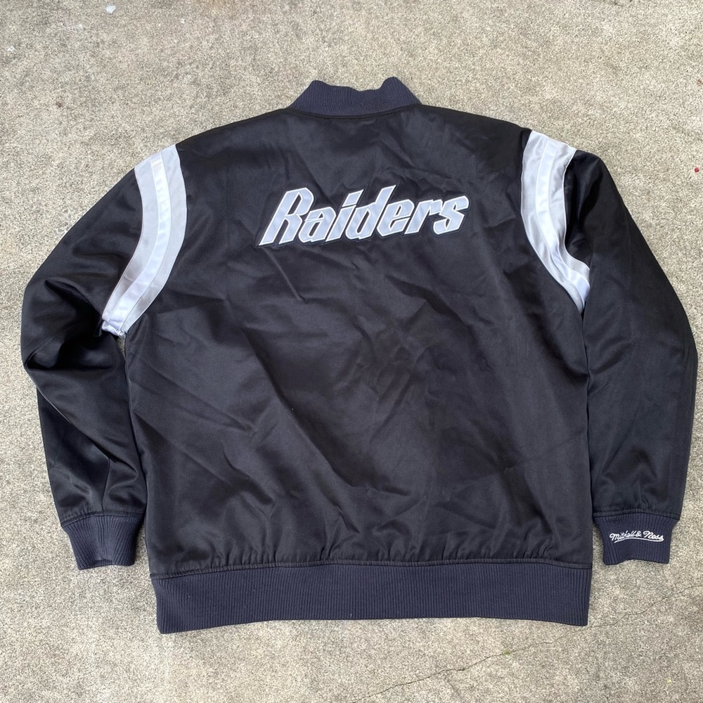 VTG Los Angeles Raiders Satin Jacket Mitchell Ness 2XL (J)